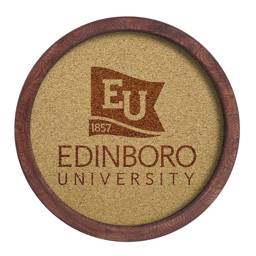 Edinboro Fighting Scots: "Faux" Barrel Framed Cork Board