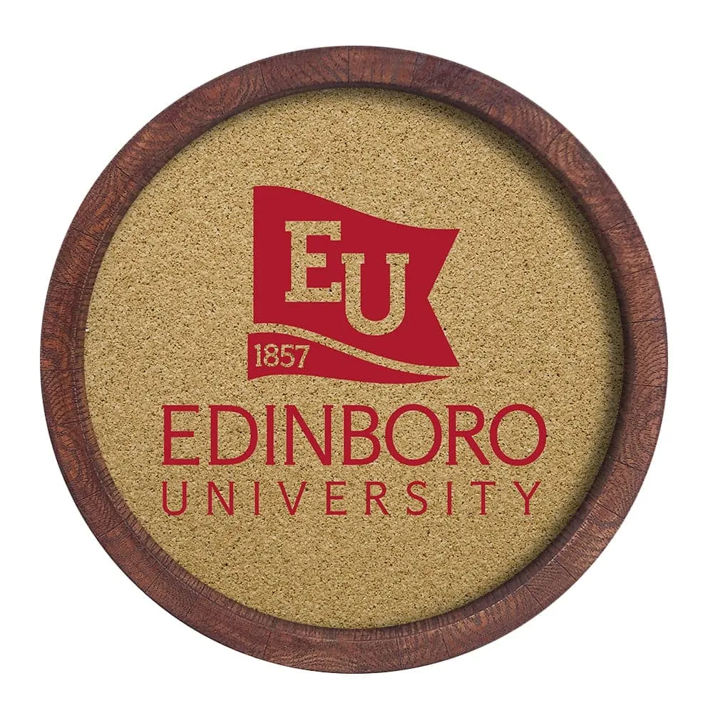 Edinboro Fighting Scots: "Faux" Barrel Framed Cork Board