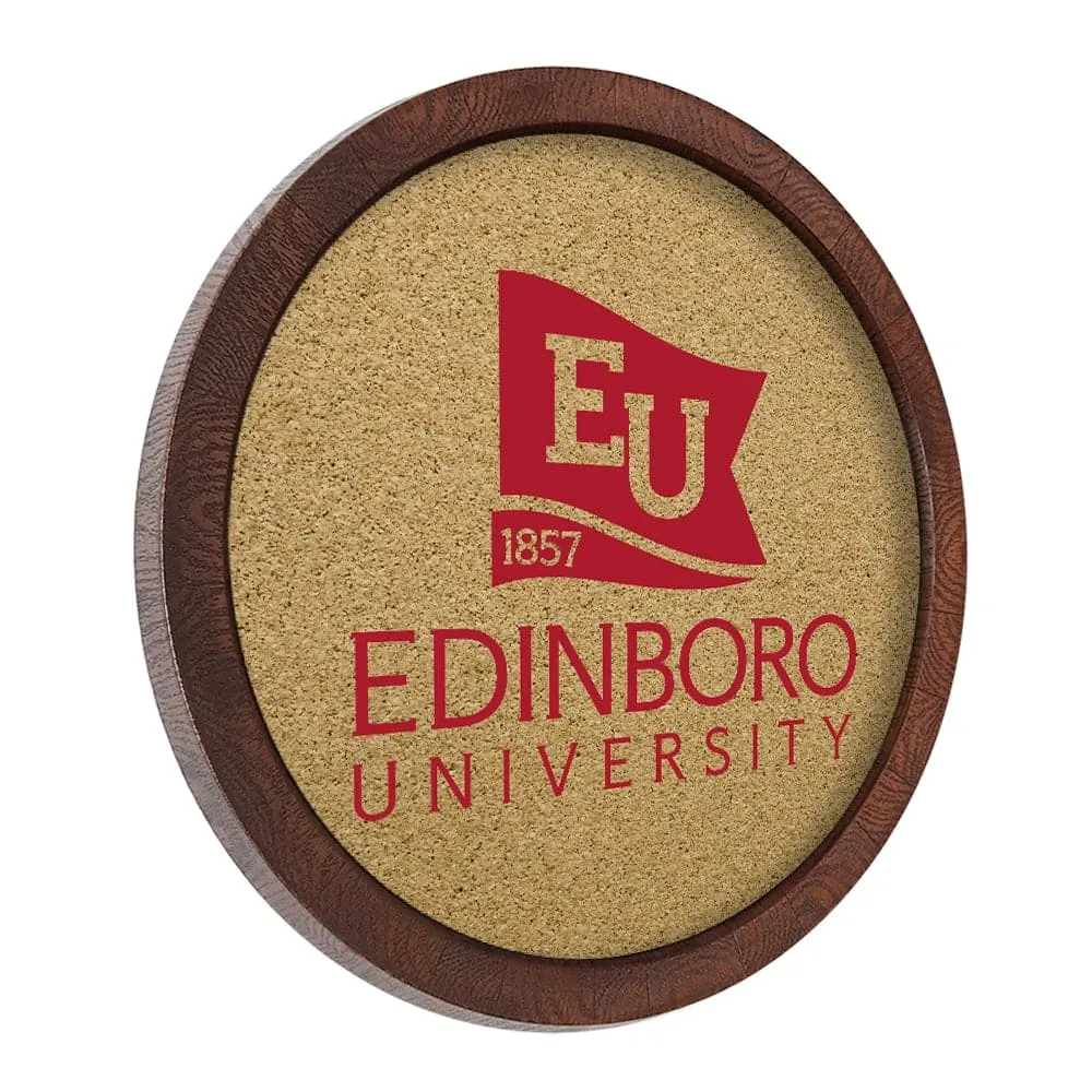 Edinboro Fighting Scots: "Faux" Barrel Framed Cork Board