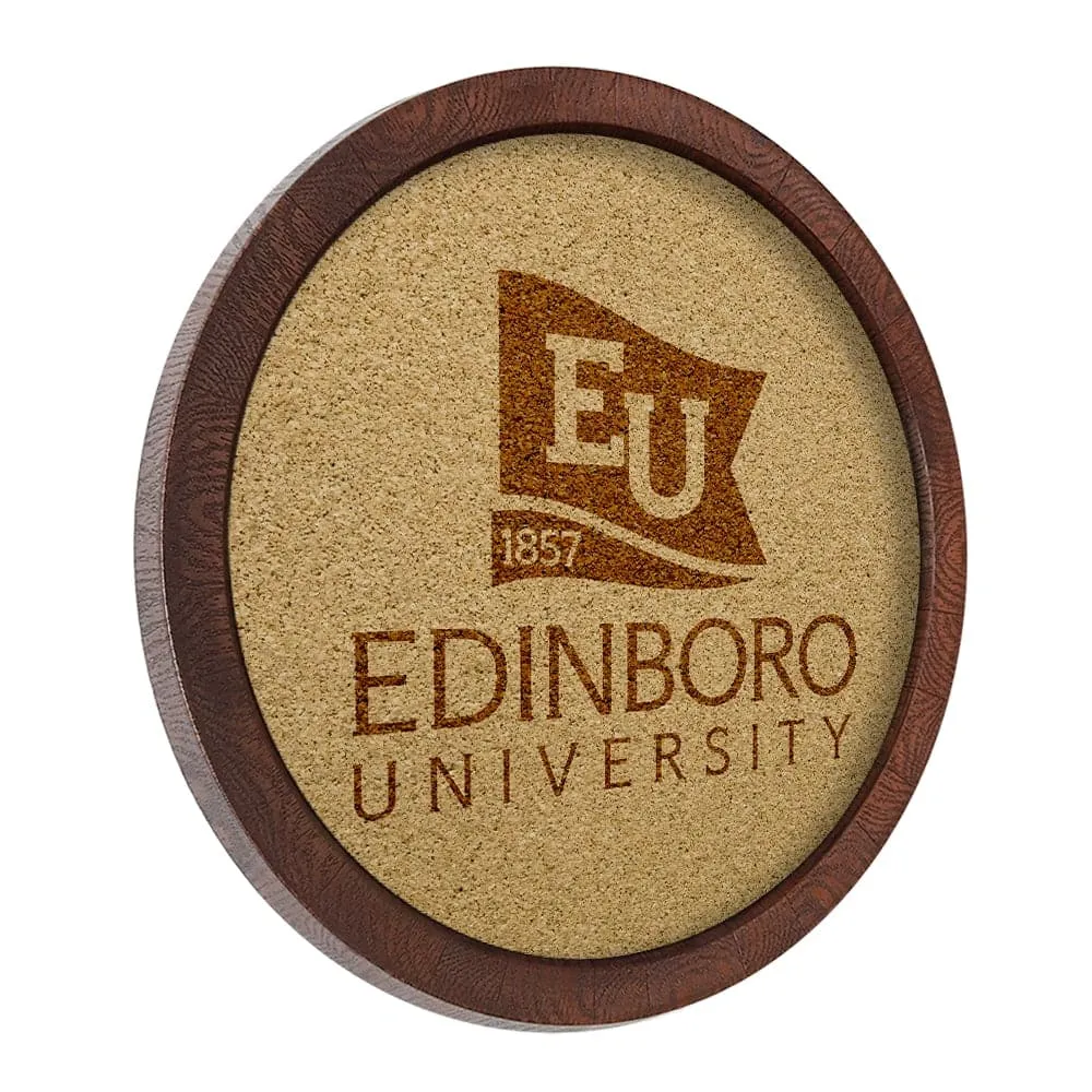Edinboro Fighting Scots: "Faux" Barrel Framed Cork Board