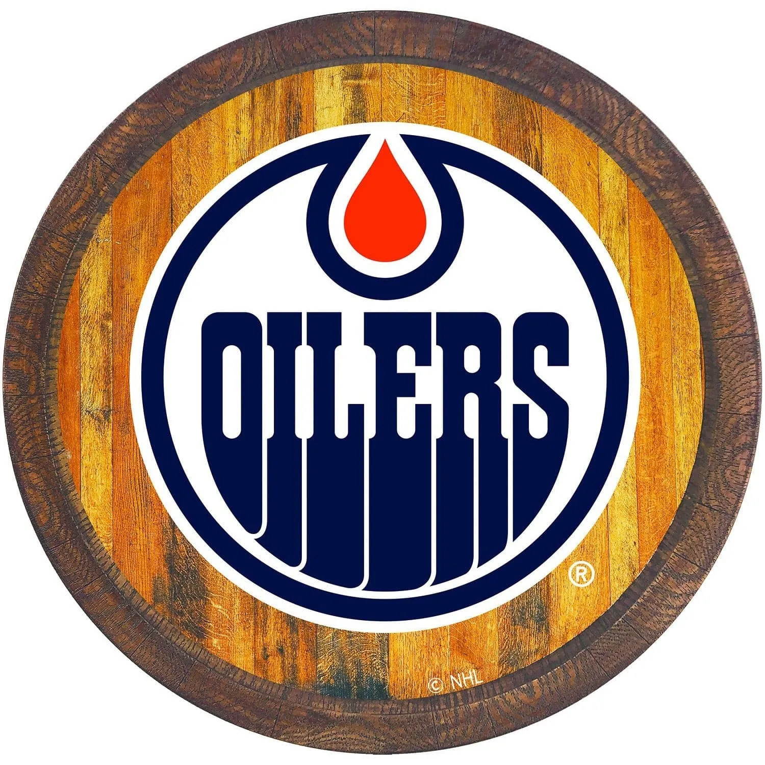 Edmonton Oilers: "Faux" Barrel Top Sign