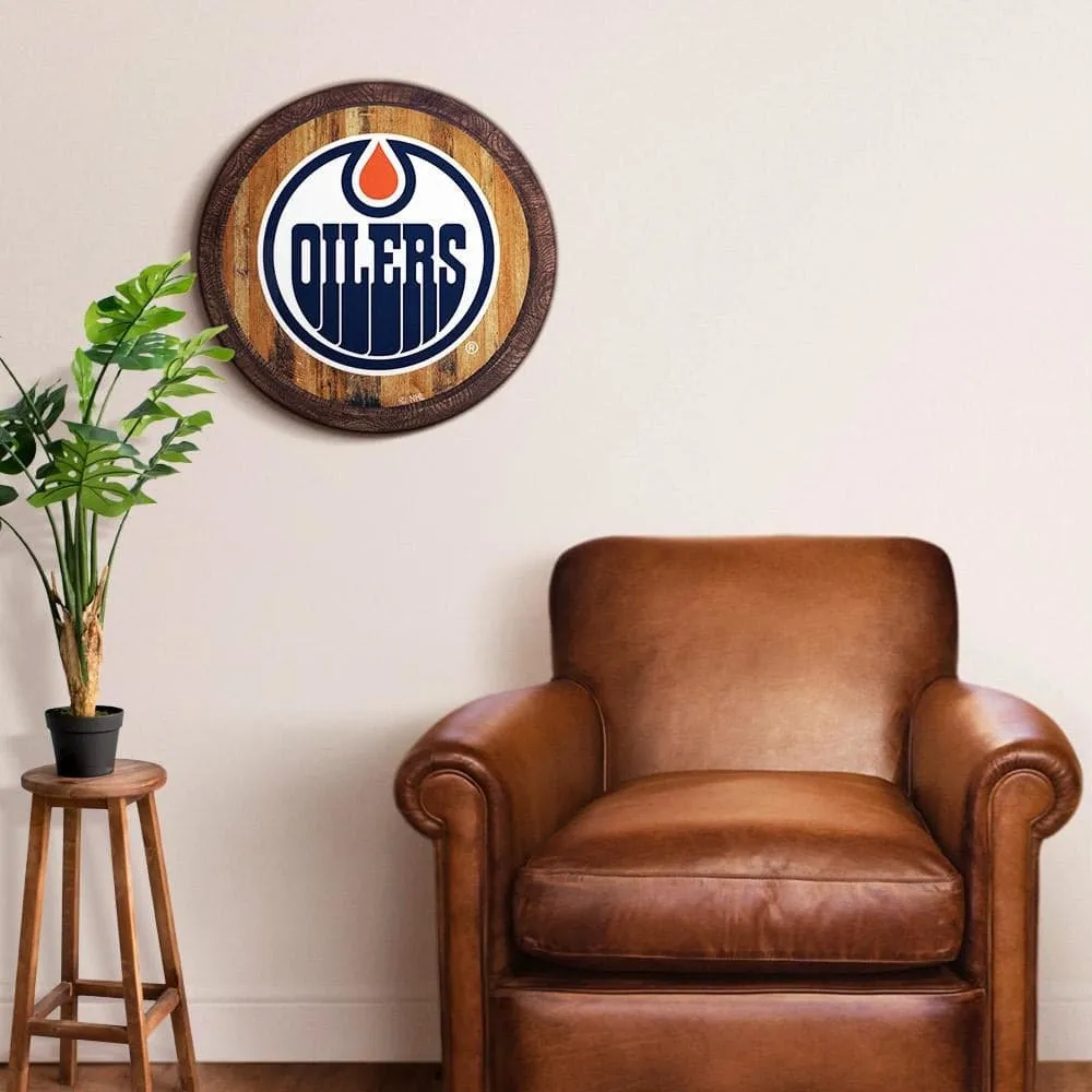 Edmonton Oilers: "Faux" Barrel Top Sign