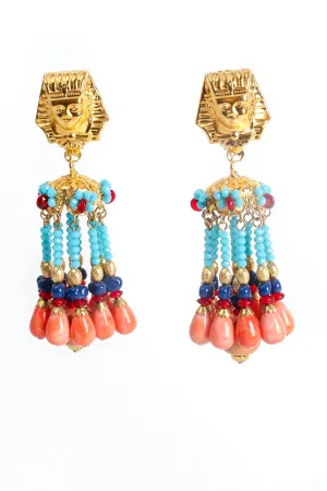 Egyptian Revival Chandelier Earrings