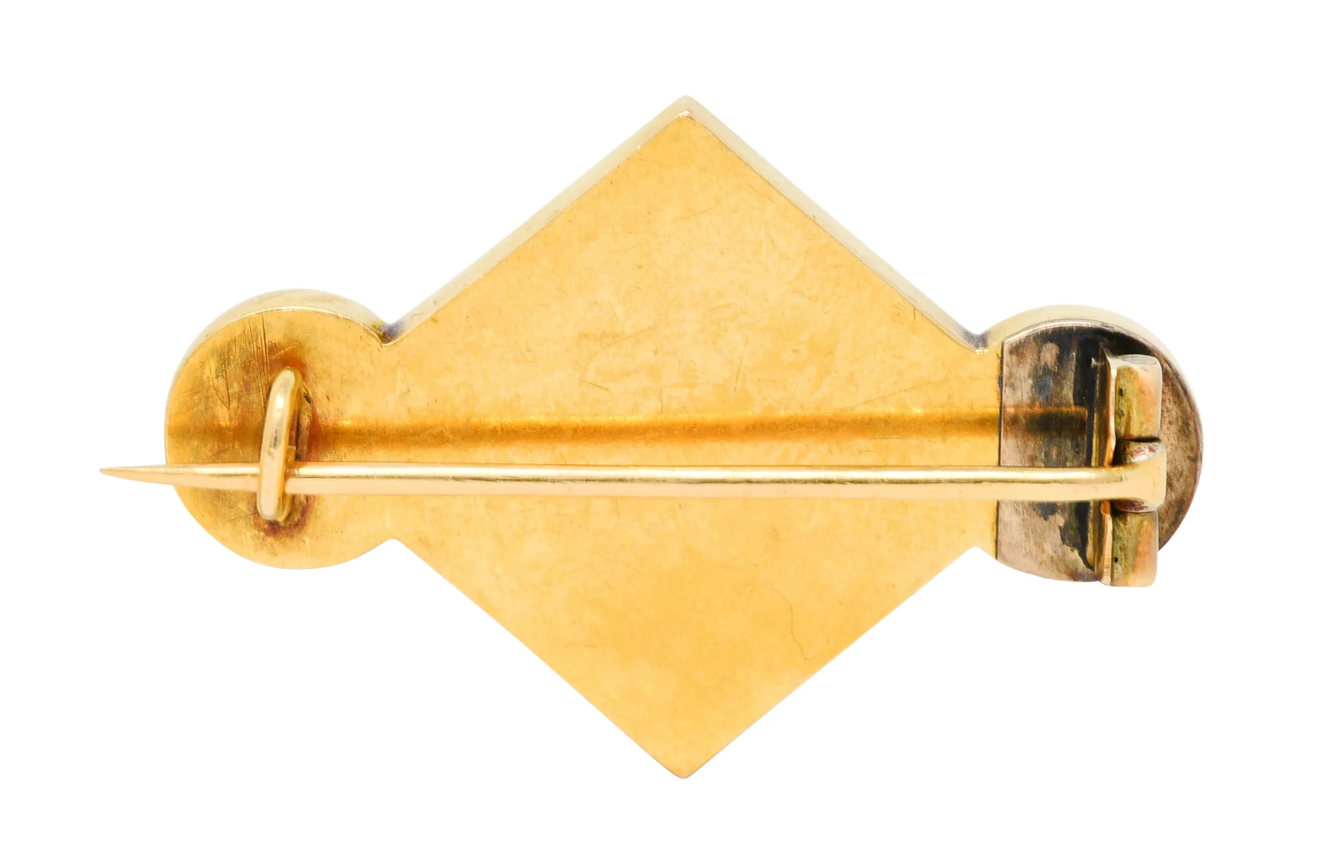 Egyptian Revival Micro Mosaic 18 Karat Gold Pharaoh Brooch