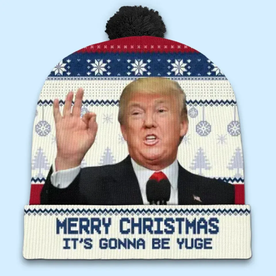 Elevate America’s Future - US Election Christmas Beanie Hat - Christmas Gift For Conservative Supporters