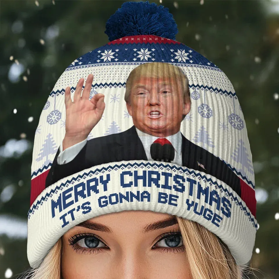 Elevate America’s Future - US Election Christmas Beanie Hat - Christmas Gift For Conservative Supporters