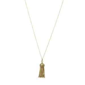 Etruscan Revival 18k Tassel Pendant Necklace