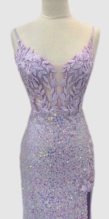 Eureka Fashion 9790 Floor Length Fitted Sheath Sequin Gown Corset Bodice