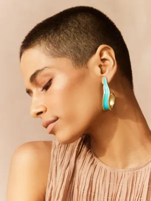 Fashion Jewelry-18k Gold Plated-Earrings-Andaman-Tropical Aqua-RIVA1020-Fashion Edit Voyce