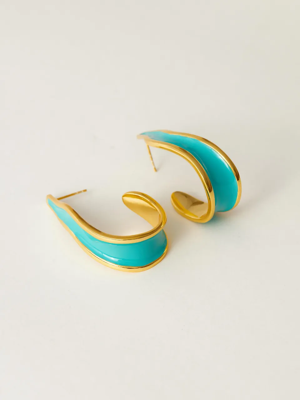 Fashion Jewelry-18k Gold Plated-Earrings-Andaman-Tropical Aqua-RIVA1020-Fashion Edit Voyce