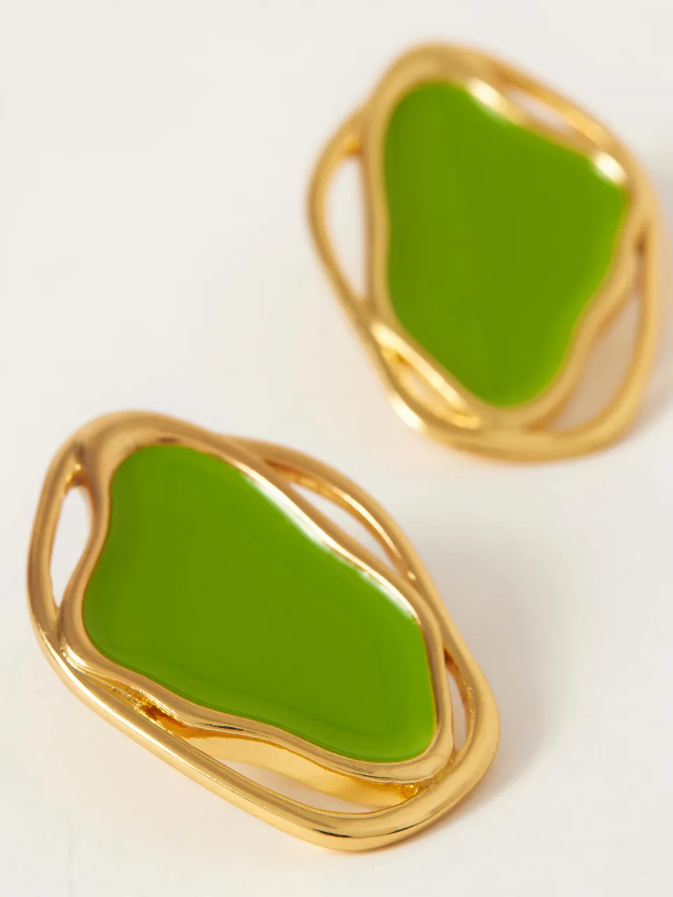 Fashion Jewelry-18k Gold Plated-Earrings-Cancun-Lime Green (S)-RIVA1018_G_S-Fashion Edit Voyce