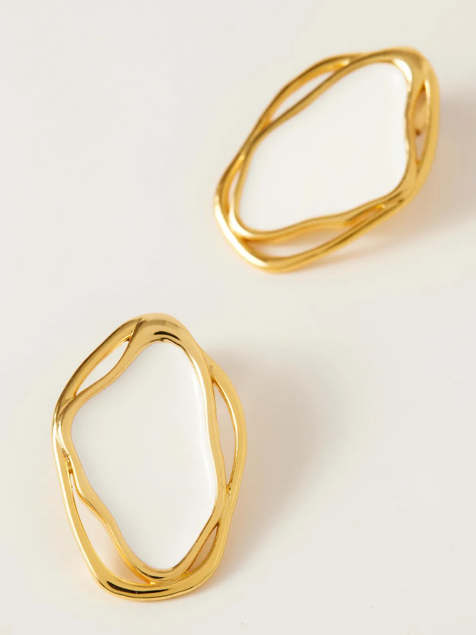 Fashion Jewelry-18k Gold Plated-Earrings-Cancun-White Sand (S)-RIVA1018_W_S-Fashion Edit Voyce
