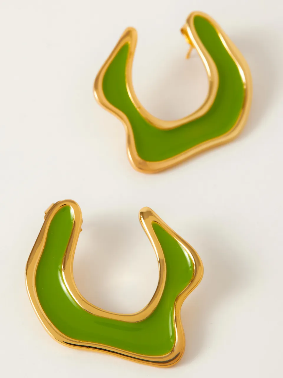 Fashion Jewelry-18k Gold Plated-Earrings-Hawaii-Lime Green (L)-RIVA1012_G_L-Fashion Edit Voyce