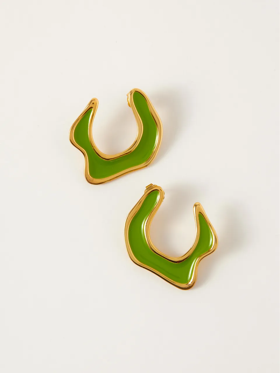 Fashion Jewelry-18k Gold Plated-Earrings-Hawaii-Lime Green (L)-RIVA1012_G_L-Fashion Edit Voyce