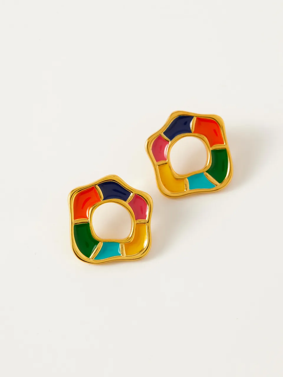 Fashion Jewelry-18k Gold Plated-Earrings-Mykonos-Multicolor-S-RIVA1023_S-Fashion Edit Voyce