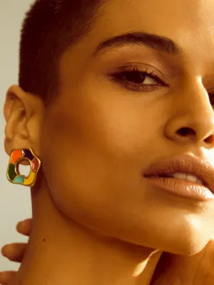 Fashion Jewelry-18k Gold Plated-Earrings-Mykonos-Multicolor-S-RIVA1023_S-Fashion Edit Voyce