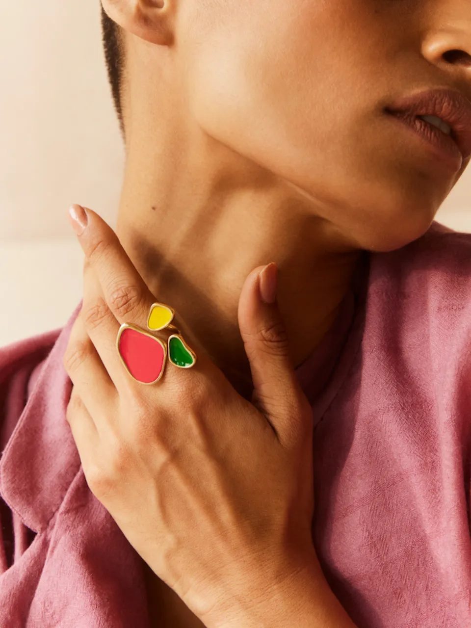Fashion Jewelry-18k Gold Plated-Rings-Byron Bay-Dusk-Pink-RIVA1004-Fashion Edit Voyce