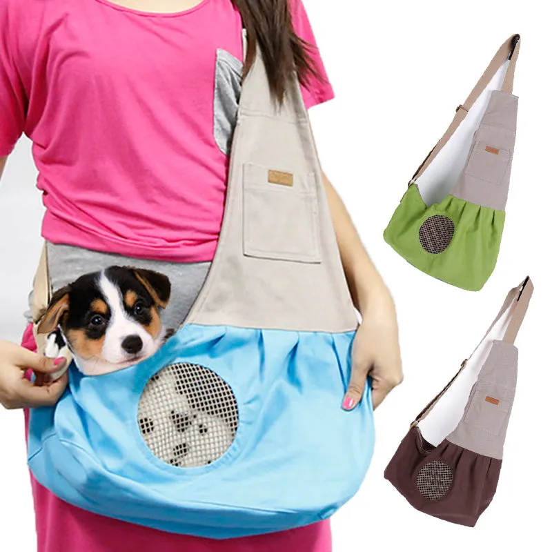 Fashion Portable Canvas Carrying Single Shoulder Bag for Small Pets Cat Dog Outdoor Use Blue_60*50*19cm