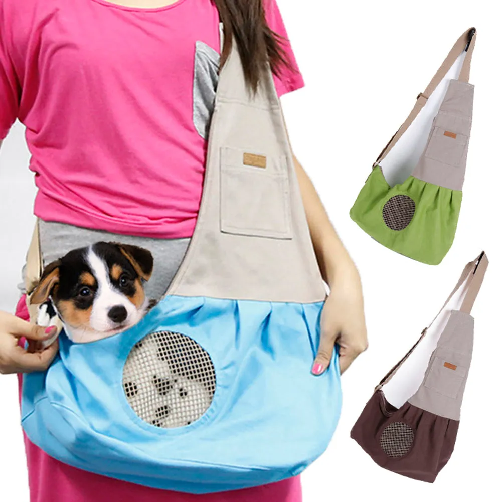 Fashion Portable Canvas Carrying Single Shoulder Bag for Small Pets Cat Dog Outdoor Use Blue_60*50*19cm