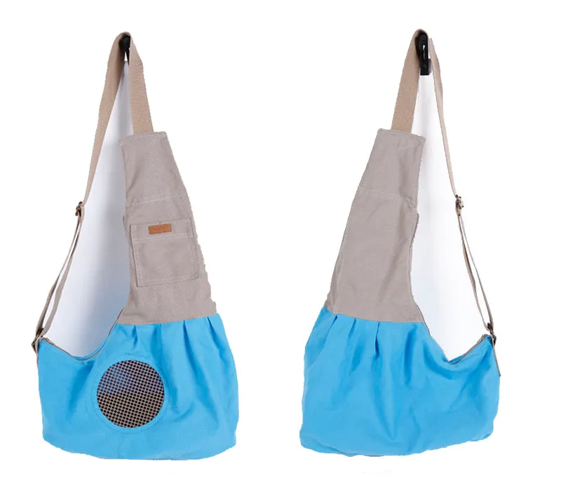 Fashion Portable Canvas Carrying Single Shoulder Bag for Small Pets Cat Dog Outdoor Use Blue_60*50*19cm