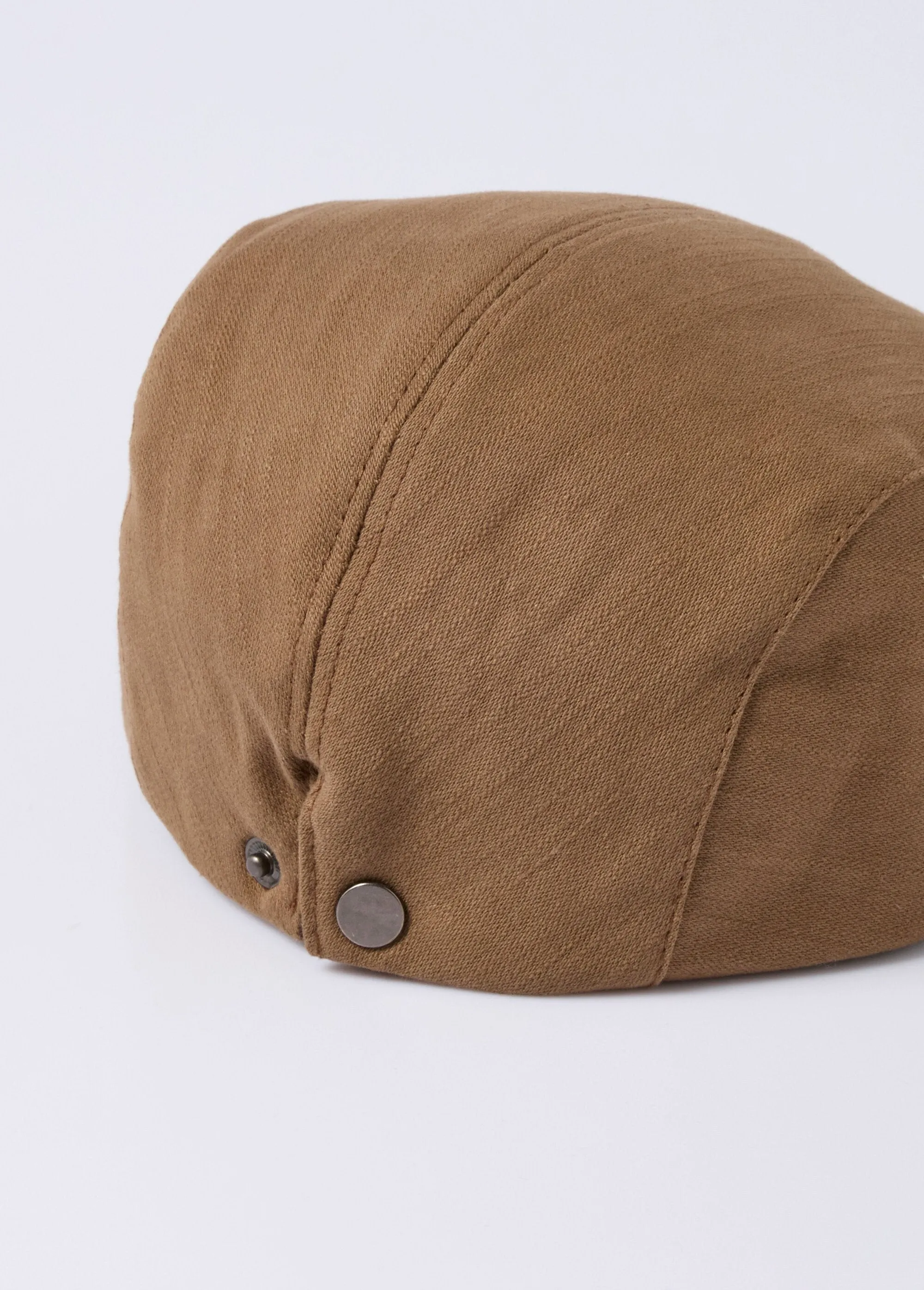 Flat cap in smooth cotton canvas