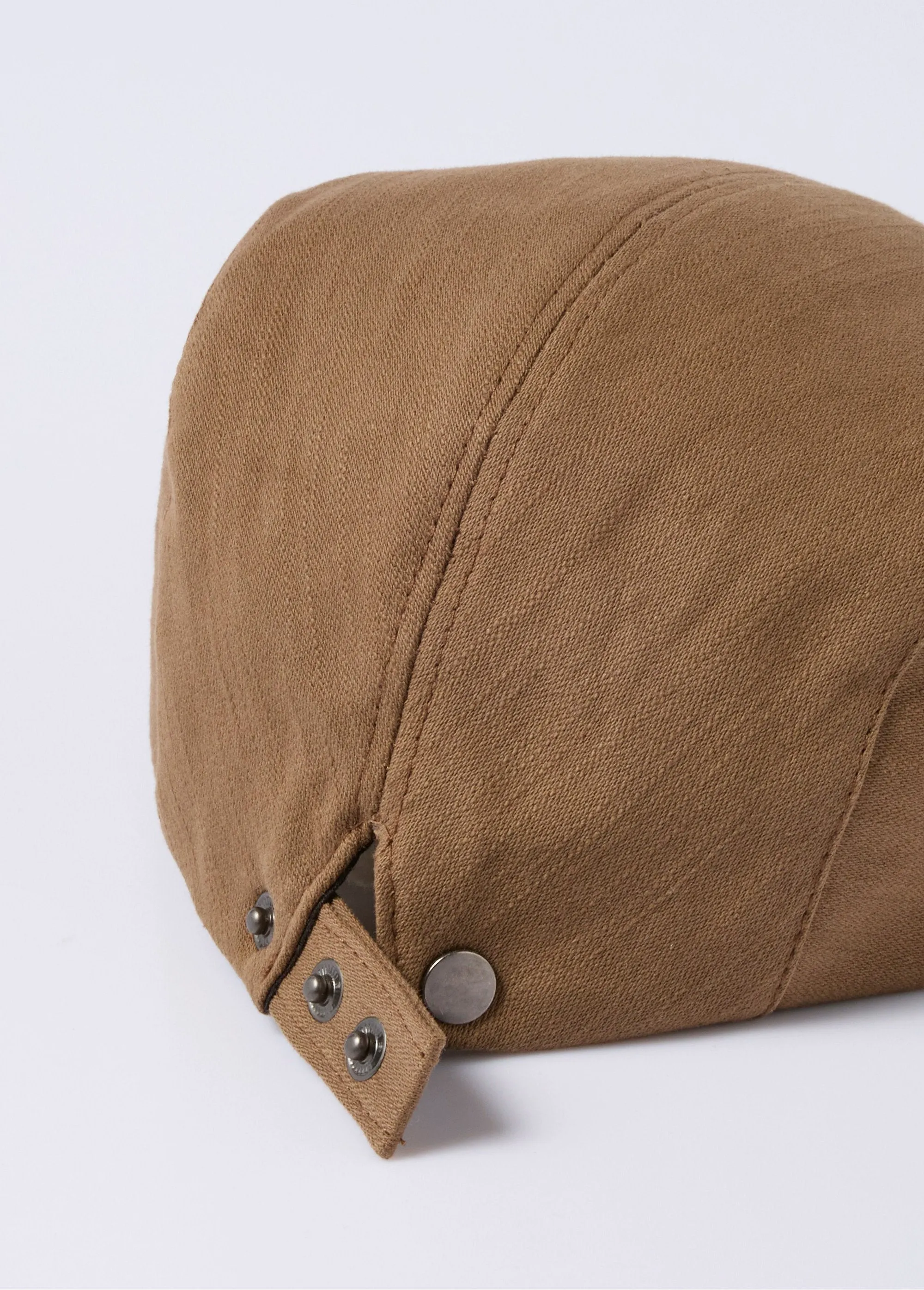 Flat cap in smooth cotton canvas