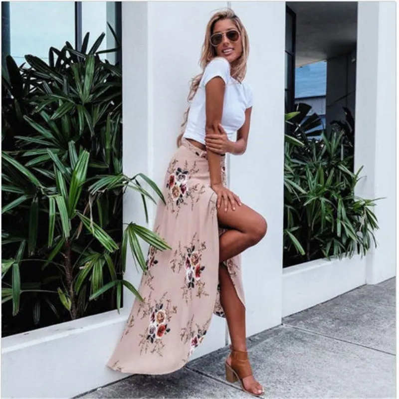 Floral Print Maxi Skirt (2 Colors)