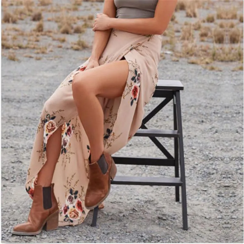 Floral Print Maxi Skirt (2 Colors)