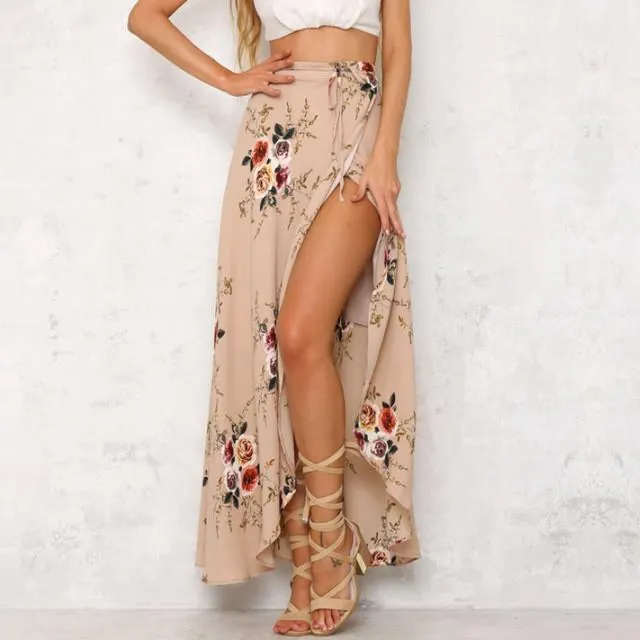 Floral Print Maxi Skirt (2 Colors)