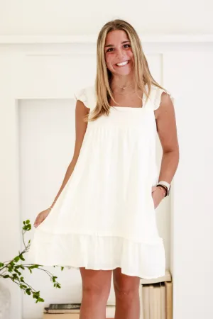 Flowy and Free Ruffled Linen Mini Dress