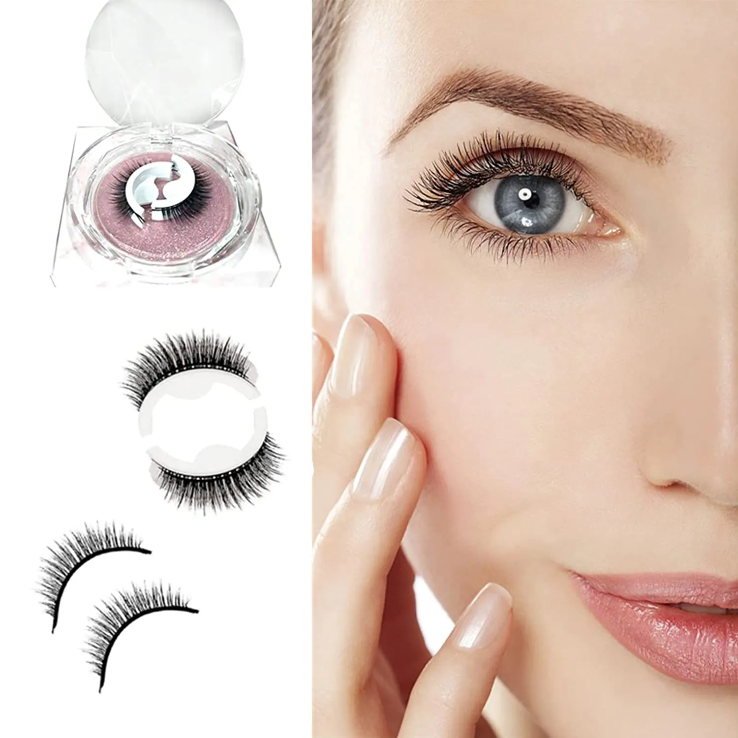 Fofosbeauty 3D Natural Looking Magnetic eyelashes without Eyeliner (3 pairs)