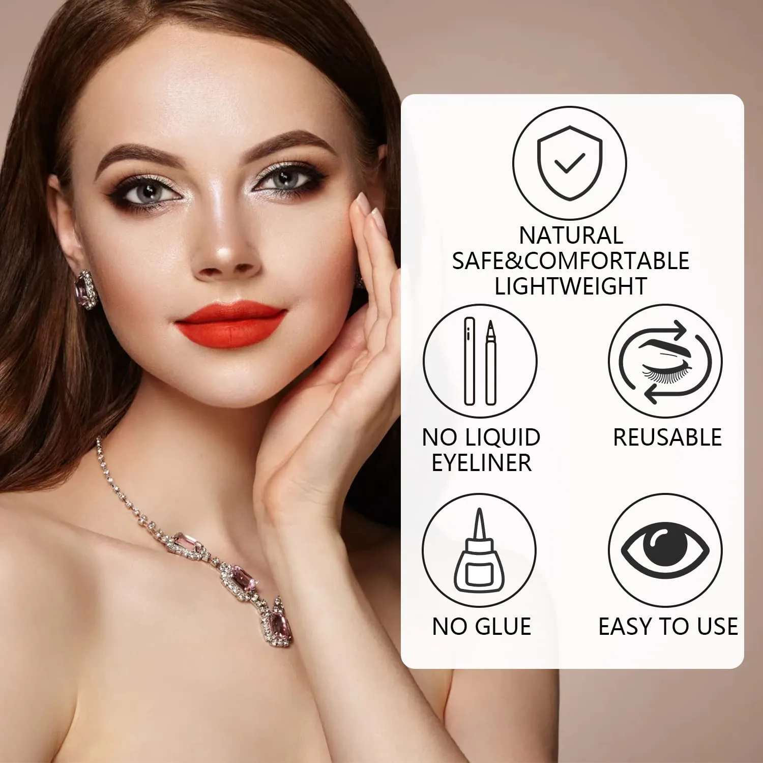 Fofosbeauty 3D Natural Looking Magnetic eyelashes without Eyeliner (3 pairs)