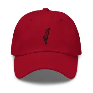 Free Palestine Map Keffiyeh Embroidered Twill Cap (Multiple Colors)