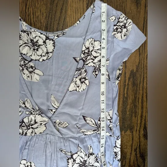 Free People Rita Tiered Midi Dress Purple Floral Print Scoop Open Back Size L
