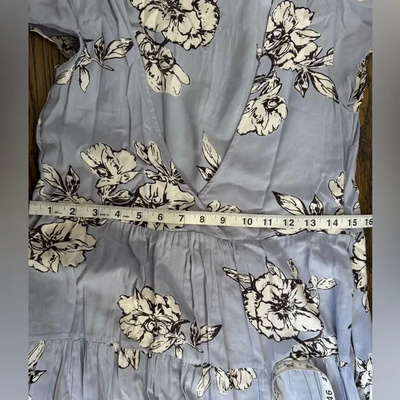 Free People Rita Tiered Midi Dress Purple Floral Print Scoop Open Back Size L