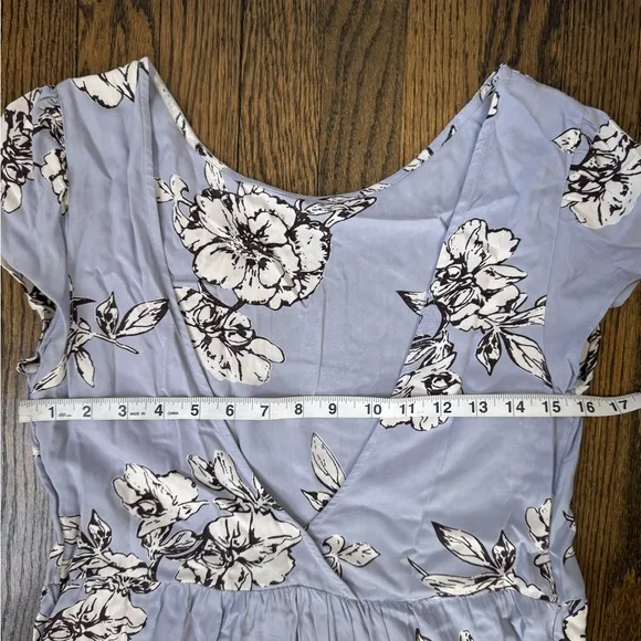 Free People Rita Tiered Midi Dress Purple Floral Print Scoop Open Back Size L