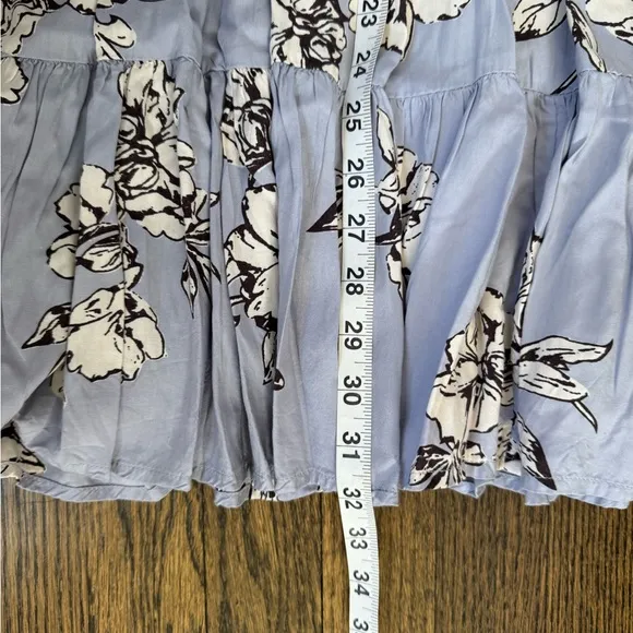 Free People Rita Tiered Midi Dress Purple Floral Print Scoop Open Back Size L