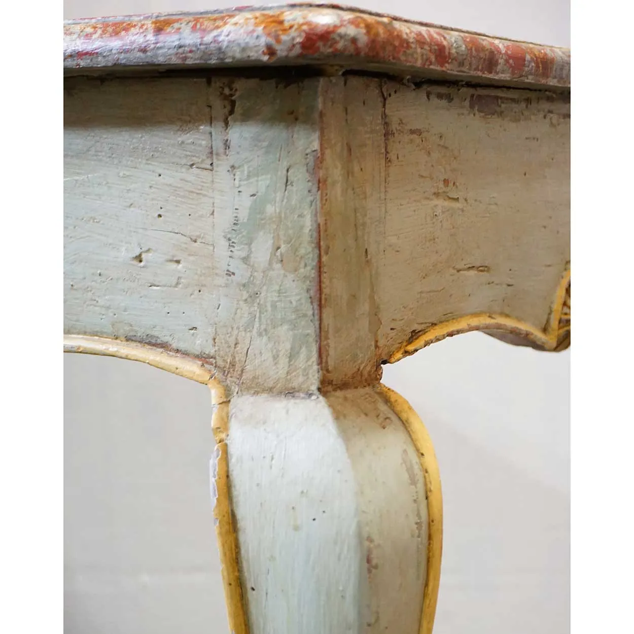 French Provincial Louis XV Style Faux Marble Painted Rectangular Side Table
