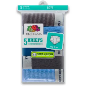 Fruit of the Loom Big Boys' Assorted Fashion Brief 5 Pack ,