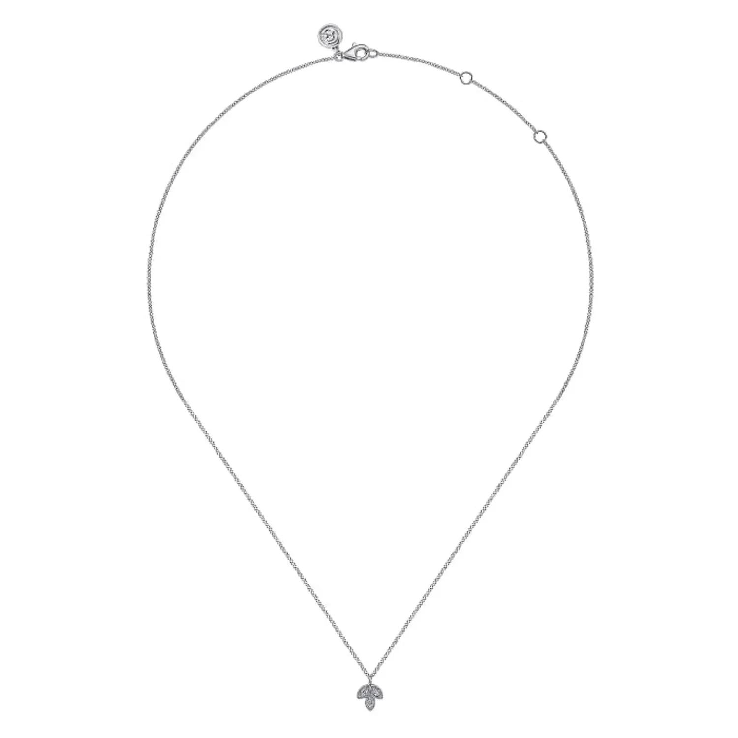 Gabriel & Co. Diamond Mini Leaf Pendant Necklace
