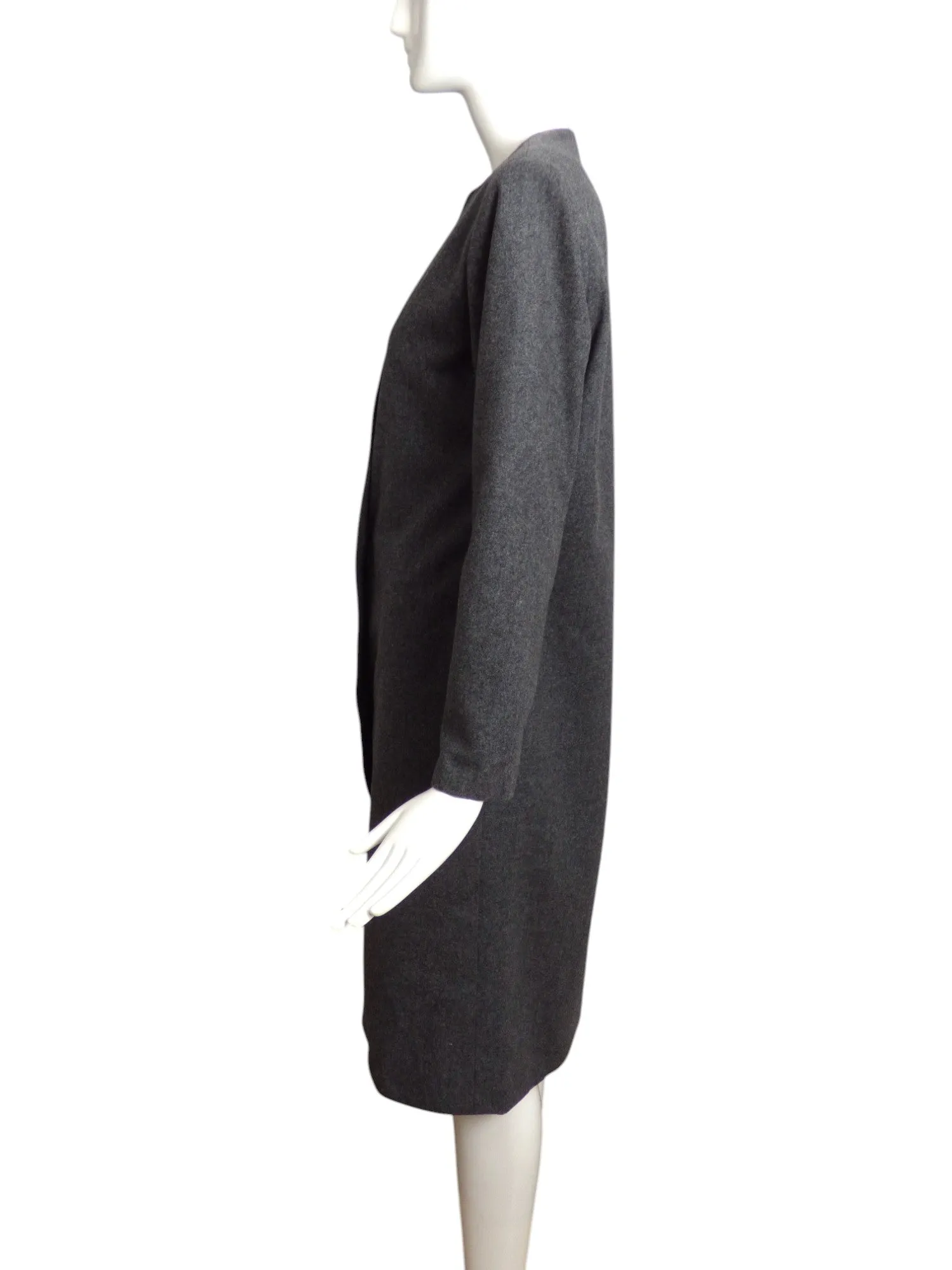 GALANOS- 1980s Grey Wool Dress, Size 10