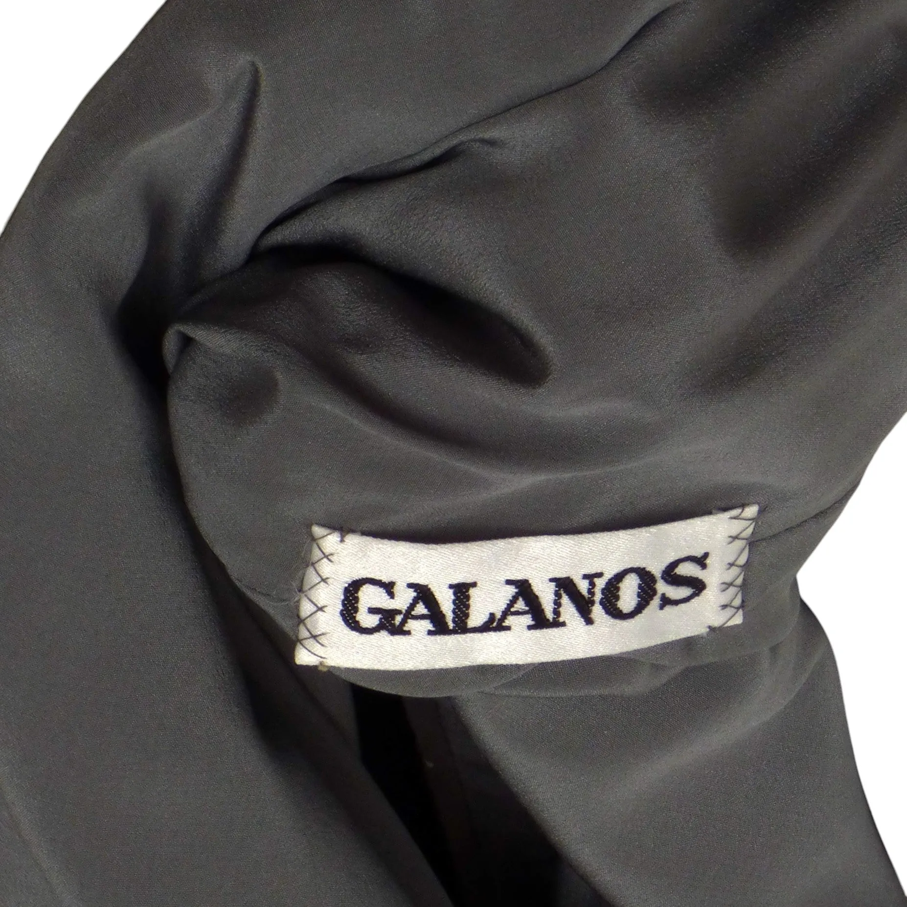 GALANOS- 1980s Grey Wool Dress, Size 10