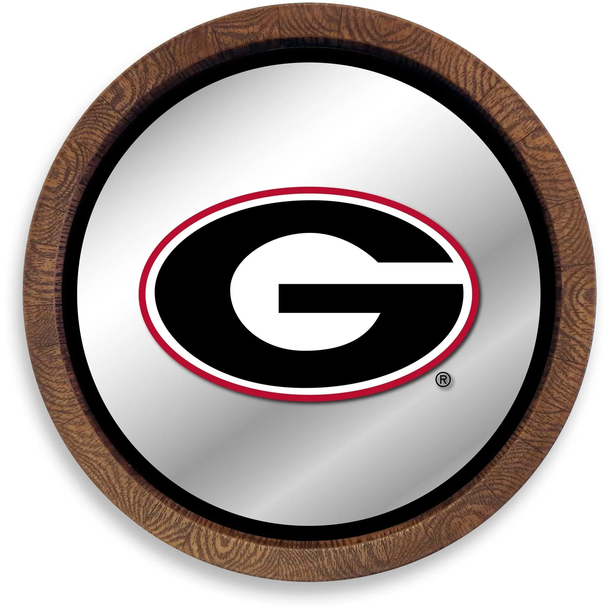 Georgia Bulldogs: "Faux" Barrel Top Mirrored Wall Sign