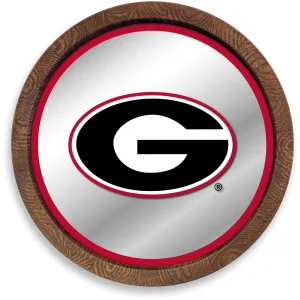 Georgia Bulldogs: "Faux" Barrel Top Mirrored Wall Sign