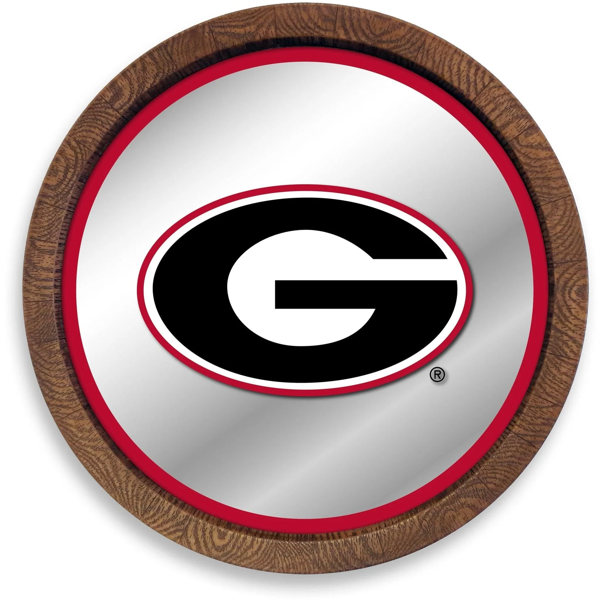 Georgia Bulldogs: "Faux" Barrel Top Mirrored Wall Sign