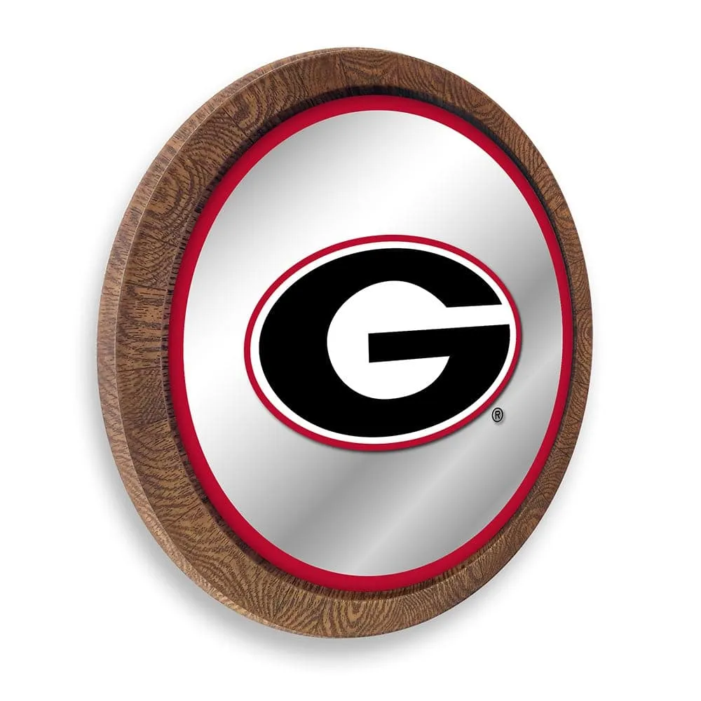 Georgia Bulldogs: "Faux" Barrel Top Mirrored Wall Sign