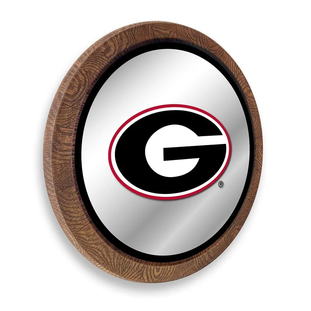 Georgia Bulldogs: "Faux" Barrel Top Mirrored Wall Sign