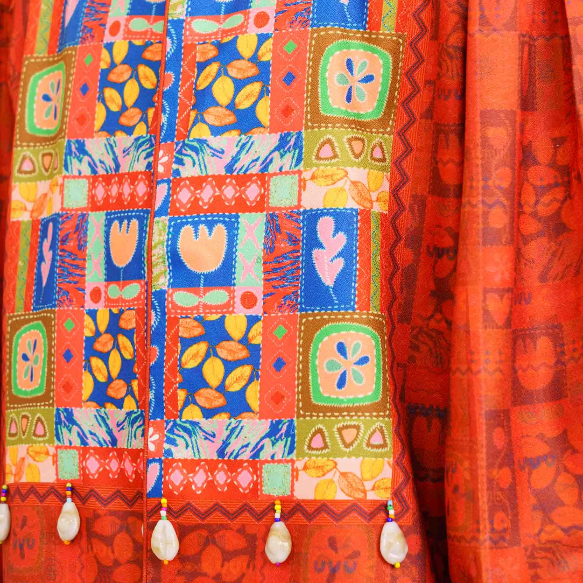 Girls Maroon Ethnic Jacket