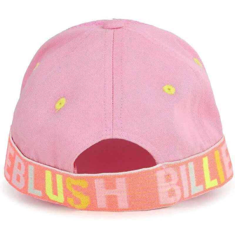 Girls Pink Glitter Heart Cap