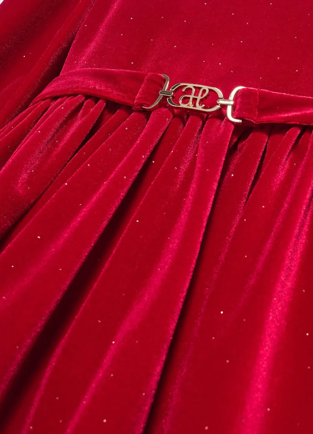 Girls Red Velvet Dress